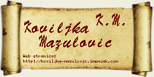 Koviljka Mazulović vizit kartica